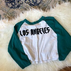 Turquoise Los Angeles baseball tee